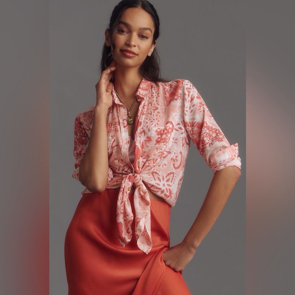 Pilcro Pink Button Down Shirt